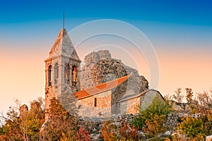 Ruins of fortress ÄŒaÄvina and church All the Saints